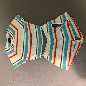 Urban Outfitters (Out from Under) Comfy Striped Set/Top-Medium/Shorts-Small